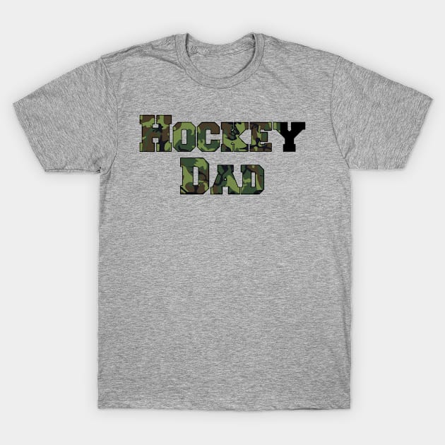 Hockey Dad camo lettering T-Shirt by BehindTheChamp